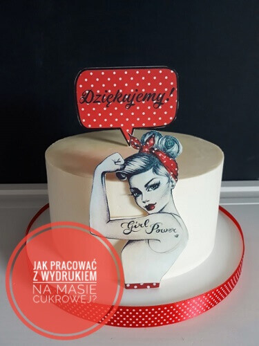 Jak pracować z wydrukiem na masie cukrowej? Tort pin-up girl