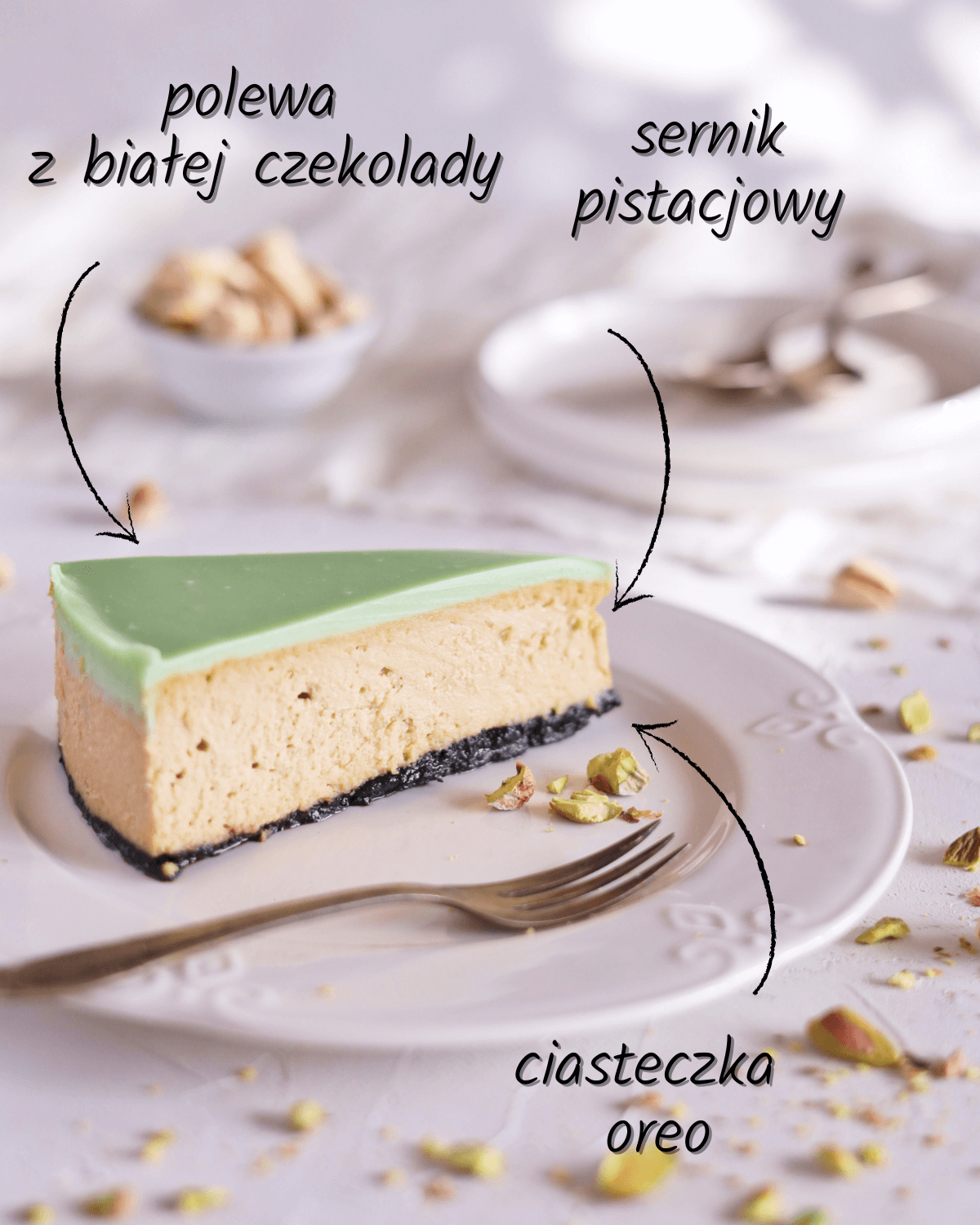 Deser w kształcie choinki - przepis na idealny sernik pistacjowy