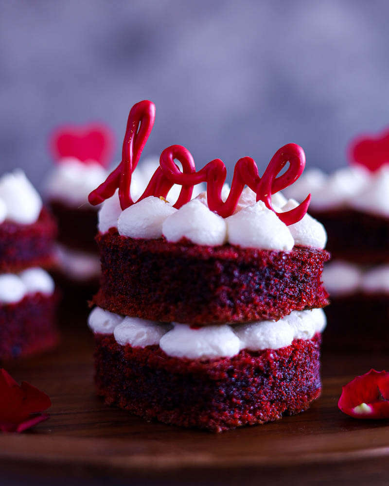 mini torciki serca red velvet cake z kremem twarożkowym