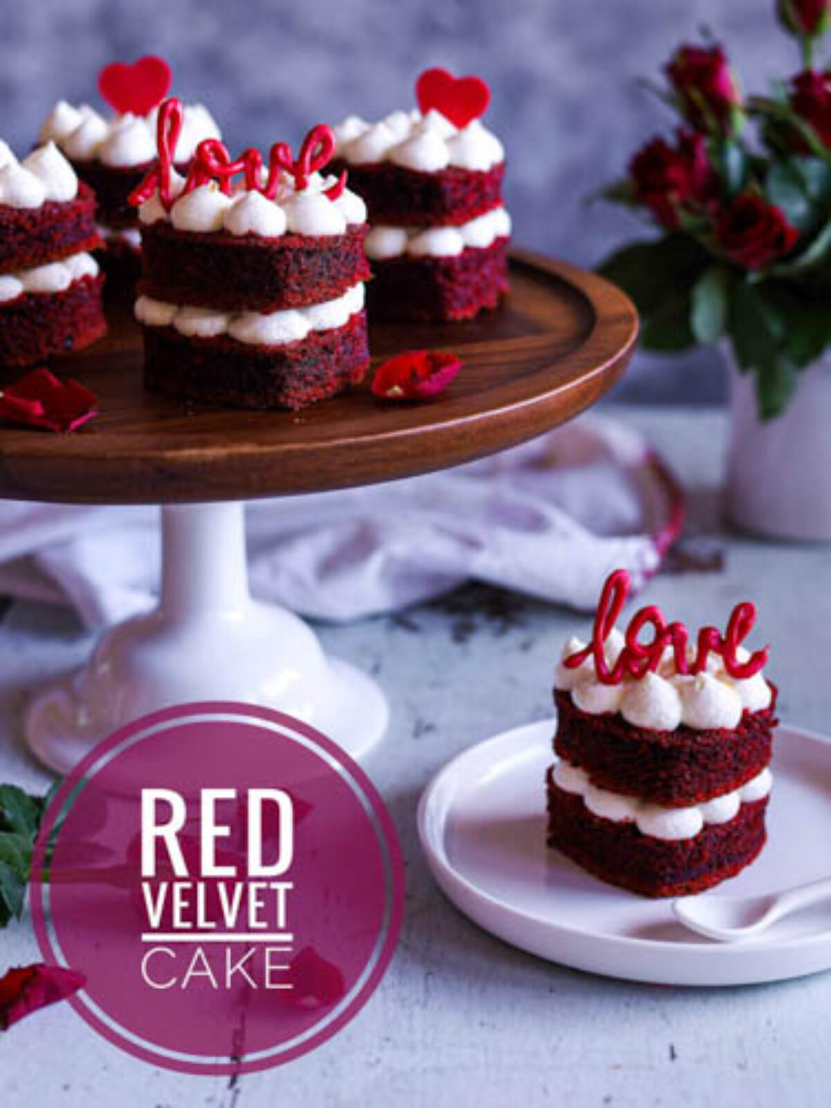 Mini serca Velvet Cake z kremem twarożkowym - Cake it
