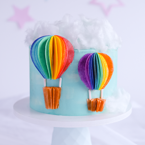 Odlotowy tort z balonami - oryginalna dekoracja z papieru waflowego