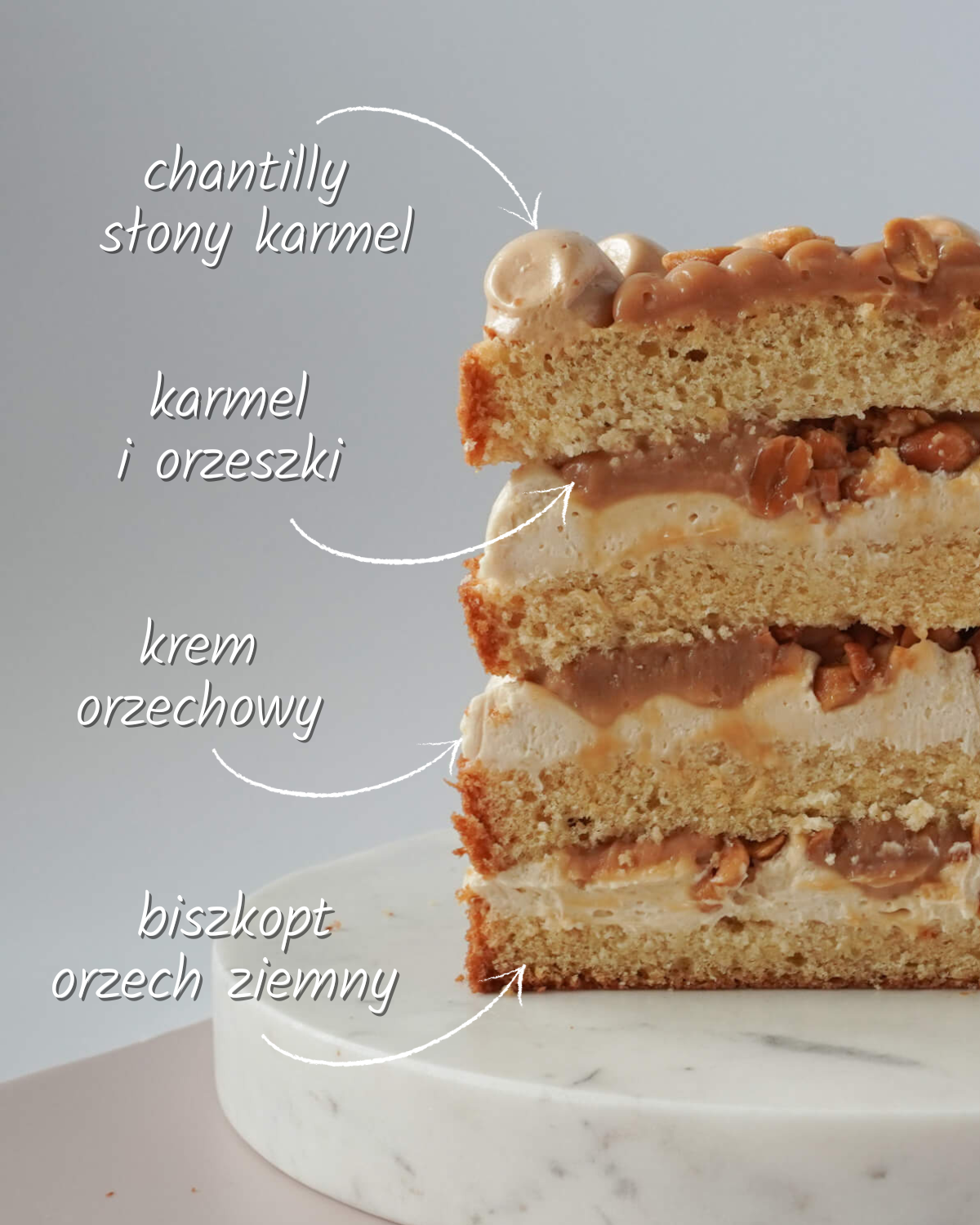 Tort snickers – karmel i orzeszki ziemne – Ada Lal (Ptiszu)