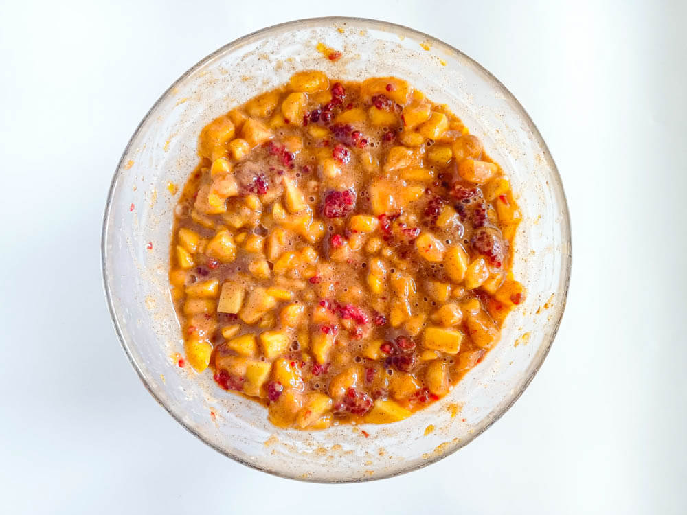 Melba mini pie - przygotowanie nadzienia brzoskwiniowo - malinowego