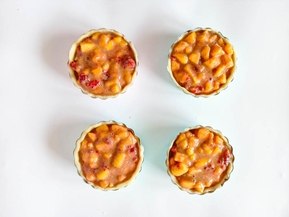 Melba mini pie - tartaletka brzoskwinia / malina