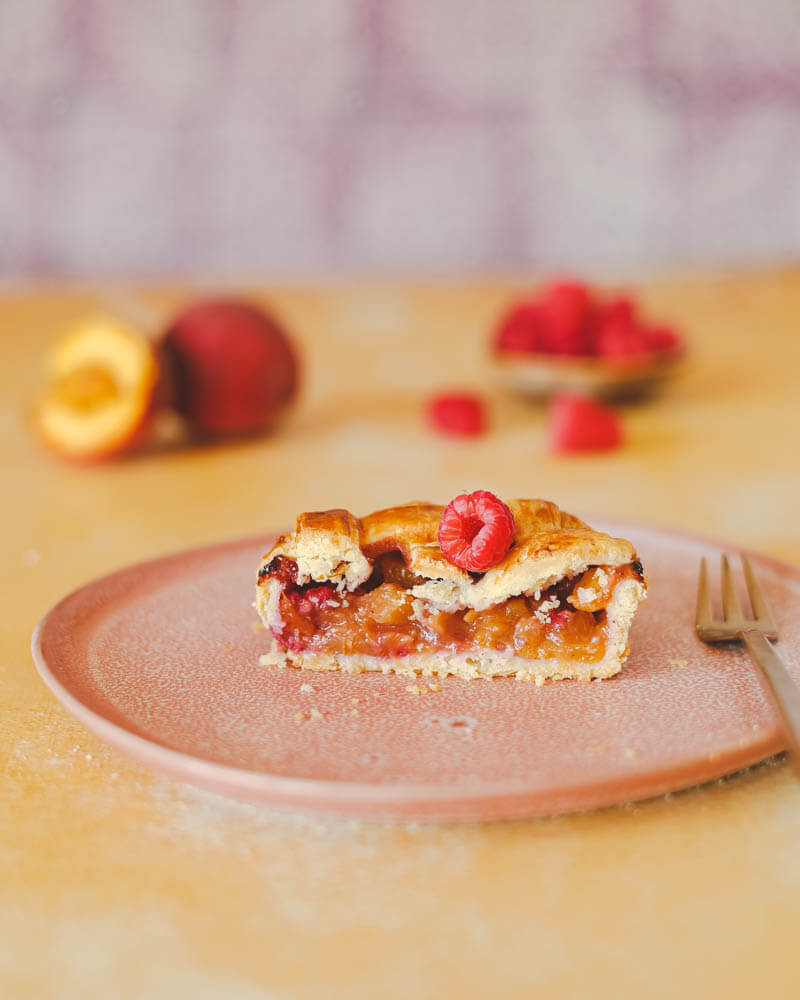 Melba mini pie - tartaletka brzoskwinia / malina