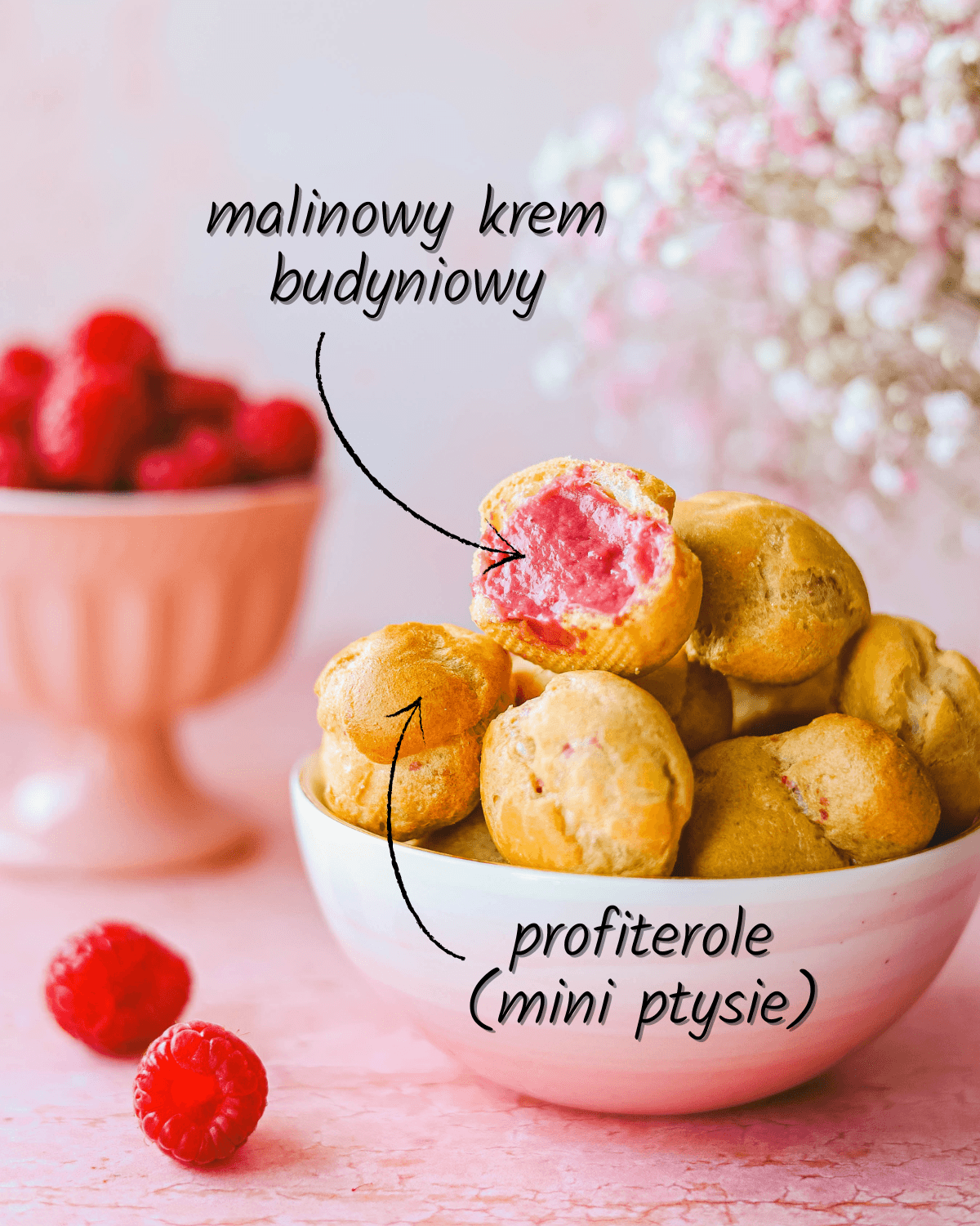 Croquembouche czyli wieża z ptysi z malinowym kremem
